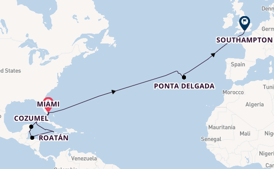 Transatlantic from Miami, Florida, USA with the Queen Elizabeth