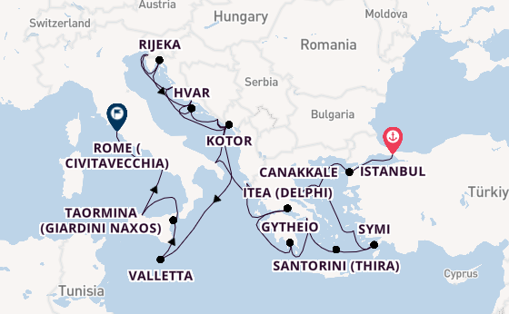 Mediterranean from Istanbul, Turkey with the Seabourn Ovation 