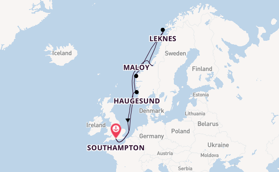 Norway from Southampton, England with the Queen Victoria