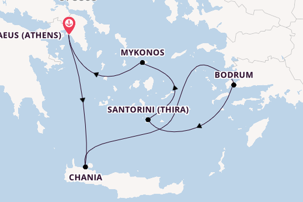 Eastern Mediterranean from Piraeus (Athens), Greece with the Scarlet Lady