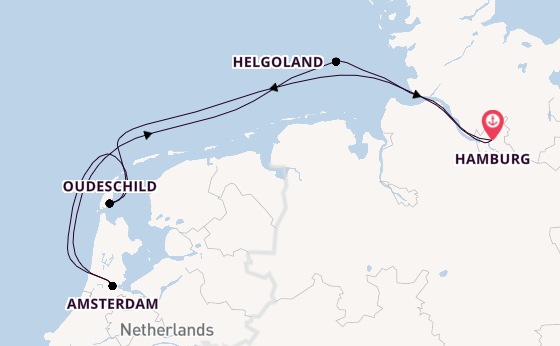 West-Europa vanaf Hamburg, Duitsland met de MS EUROPA 2