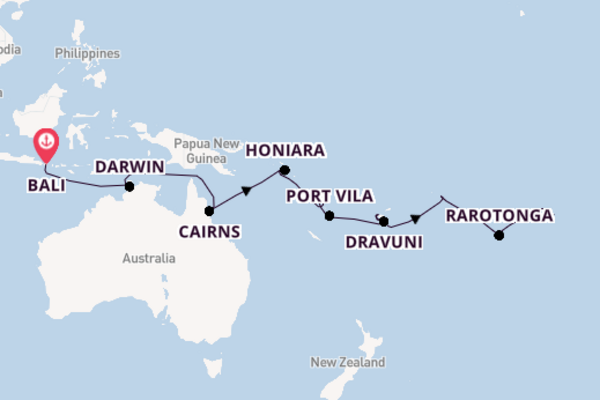 Bali, Northern Australia, Fiji and Tahiti