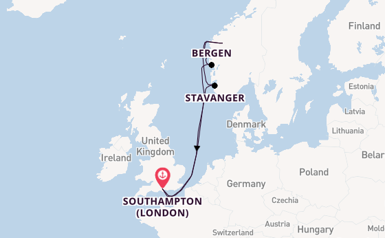 Norway from Southampton, England with the Sky Princess 