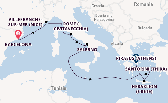 Mediterranean from Barcelona, Spain with the Norwegian Sky