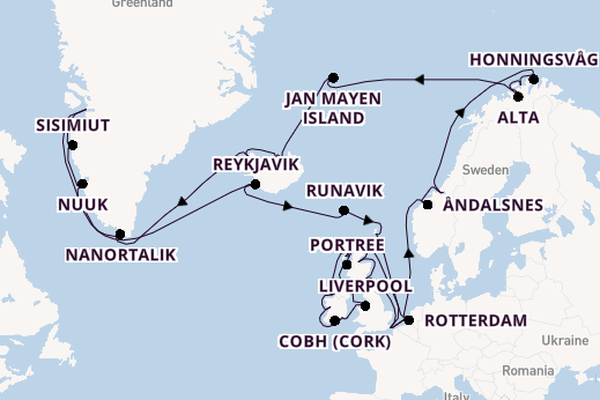 British Isles from London (Dover) with the Nieuw Statendam