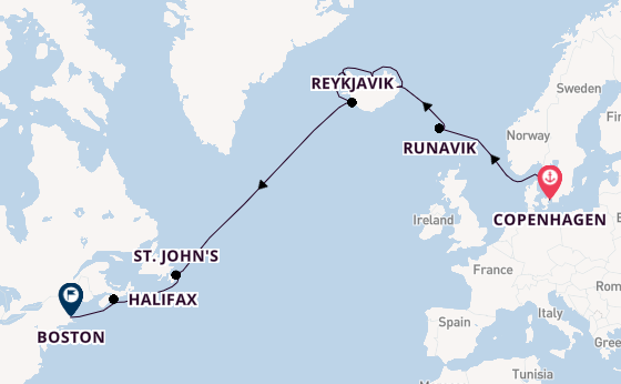 Transatlantic from Copenhagen, Denmark with the Caribbean Princess