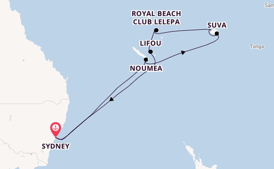 Zuidelijke Stille Oceaan vanaf Sydney, Australië met de Celebrity Edge 