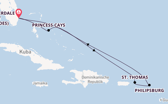 Karibik ab Fort Lauderdale (Port Everglades), USA auf der Sun Princess
