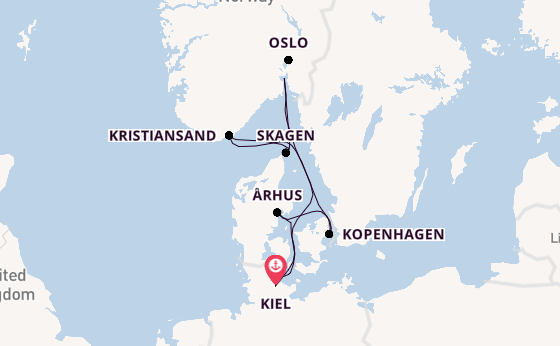 Noorwegen vanaf Kiel, Duitsland met AIDAnova
