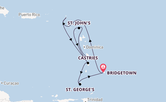Südliche Karibik ab Bridgetown, Barbados auf der Iona