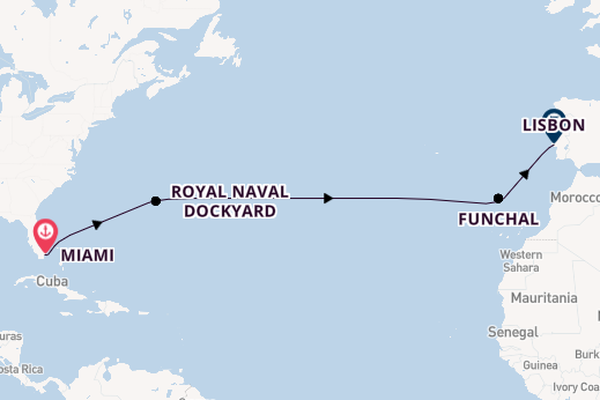 Transatlantic from Miami, Florida, USA with the Silver Ray