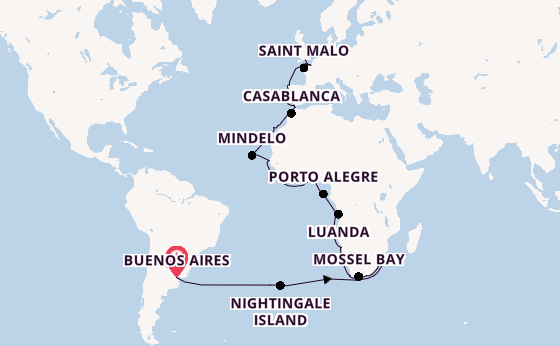 Transatlantic from Buenos Aires, Argentina with the Seabourn Quest