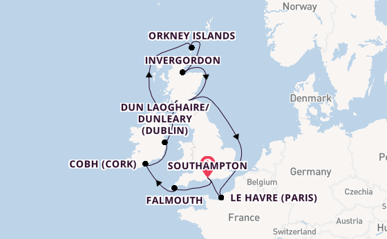 British Isles from Southampton, England with the Majestic Princess