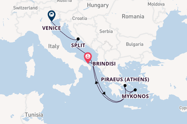 Mediterranean from Brindisi with the MSC Armonia 