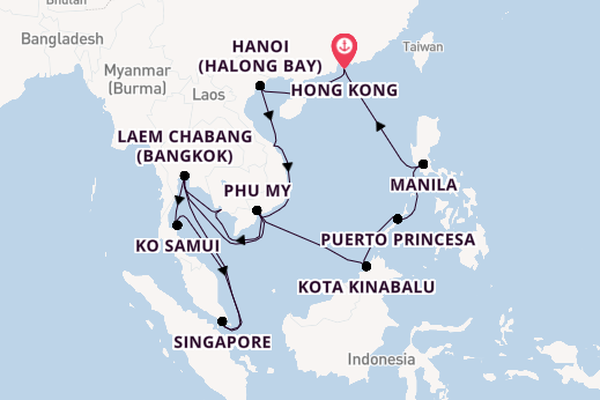 South East Asia from Hong Kong, China with the Westerdam