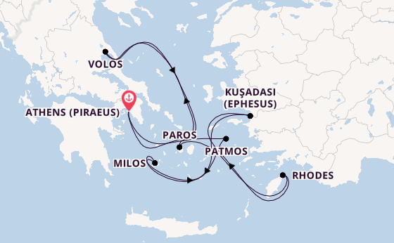 Eastern Mediterranean from Athens (Piraeus), Greece with the EXPLORA I