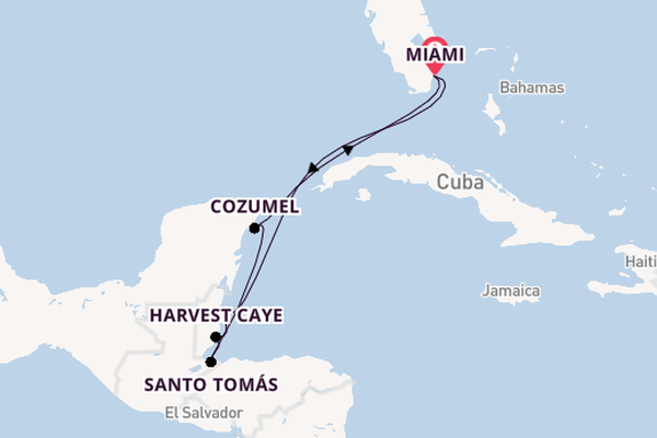 Western Caribbean from Miami, Florida with the Seven Seas Prestige