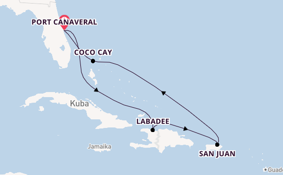 Karibik ab Port Canaveral, USA auf der Harmony of the Seas