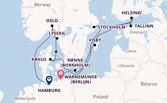 Noorwegen vanaf Warnemünde (Berlijn), Duitsland met de EXPLORA IV