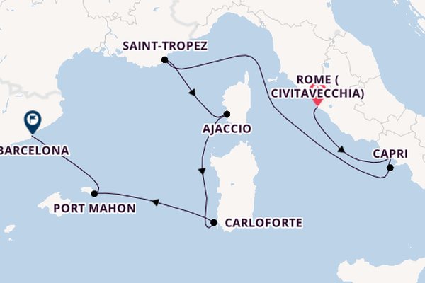 Western Mediterranean from Rome (Civitavecchia), Italy with the EXPLORA II