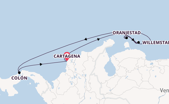 Zuidelijke Caraïben vanaf Cartagena, Colombia met de Grandeur of the Seas