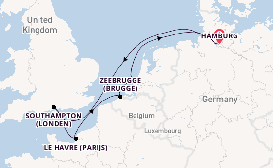Engeland vanaf Hamburg met AIDAnova