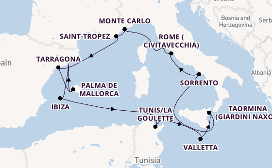 Western Mediterranean from Barcelona, Spain with the EXPLORA I