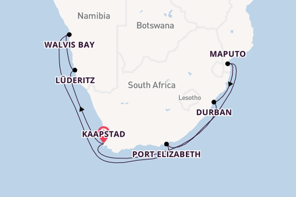 Zuidelijk Afrika vanaf Kaapstad, Zuid-Afrika met de Seven Seas Explorer