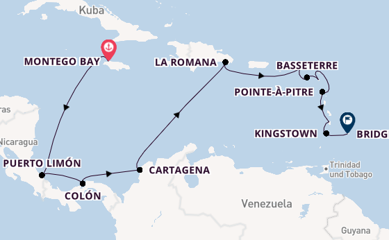 Karibik ab Montego Bay auf AIDAbella