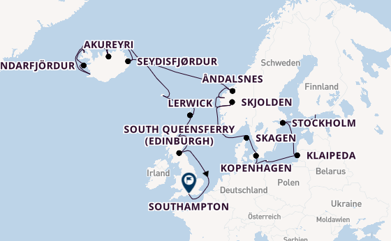 Arktis ab Helsinki, Finnland auf der Caribbean Princess