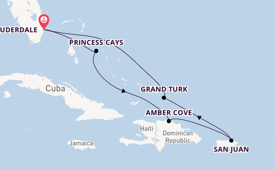Caribbean vanaf Fort Lauderdale, Verenigde Staten met de Regal Princess
