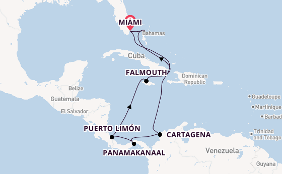 Midden-Amerika vanaf Miami, Verenigde Staten met de Norwegian Gem