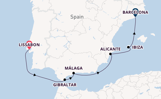 Westelijke Middellandse Zee vanaf Lissabon, Portugal met de EXPLORA II