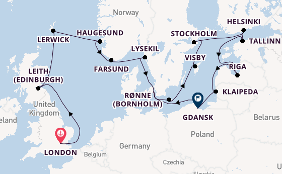 British Isles from London, England, United Kingdom with the Seabourn Quest