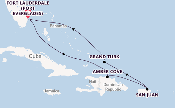 Caribbean from Fort Lauderdale (Port Everglades), Florida with the Sun Princess
