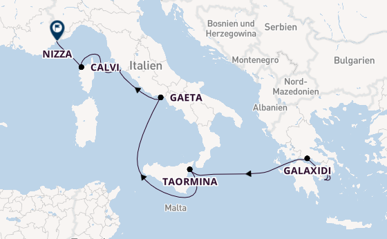 Mittelmeer ab Athen, Griechenland auf der Le Bougainville