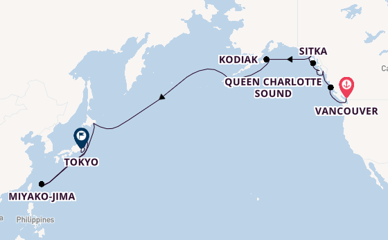 Transpacific from Vancouver, Canada with the Seabourn Encore