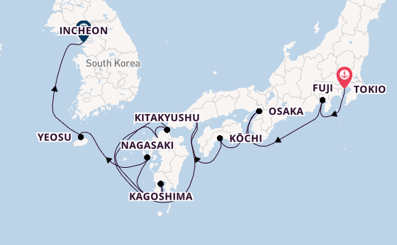 Japan vanaf Tokio, Japan met de Azamara Pursuit