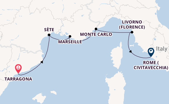 Western Mediterranean from Tarragona, Spain with the Viking Star