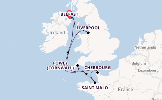 Coastlines of Cornwall & Northern France