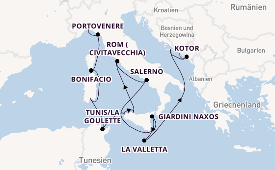Mittelmeer ab Genua, Italien auf der Seabourn Ovation