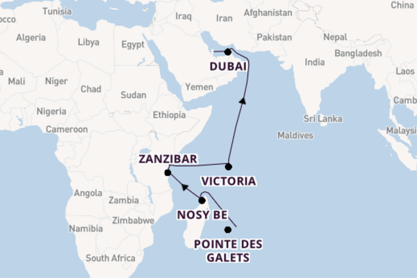 Sailing with Norwegian Cruise Line from Port Louis to Doha