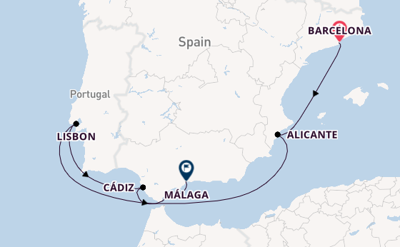 Western Mediterranean from Barcelona, Spain with the Costa Diadema