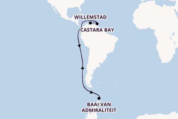 Zuidelijke Caraïben vanaf Oranjestad, Aruba, Nederlandse Antillen met de Star Clipper