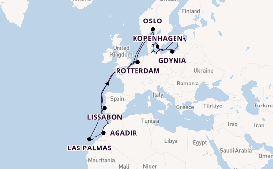 Engeland vanaf Londen/Dover, Groot-Brittannië met de Nieuw Statendam