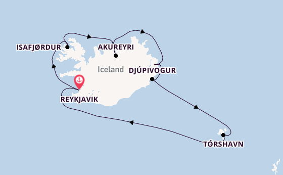 Arctica vanaf Reykjavik, IJsland met de EXPLORA IV