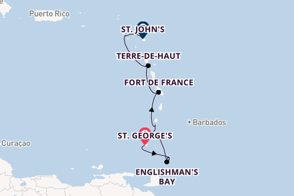 Südliche Karibik ab St. George's, Grenada auf der Star Clipper