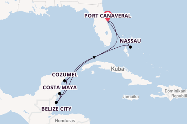 Westliche Karibik ab Port Canaveral, USA auf der MSC Grandiosa
