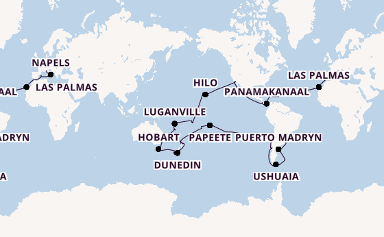 Wereldreizen vanaf Buenos Aires, Argentinië met de MSC Magnifica