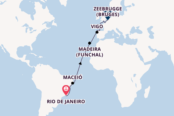 Transatlantic & Repositioning from Rio de Janeiro, Brazil with the MSC Preziosa